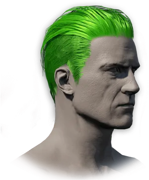 Green Haired Character Profile PNG Image