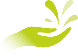 Green Hand Splash Graphic PNG Image