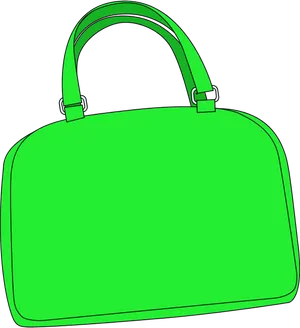 Green Handbag Illustration PNG Image