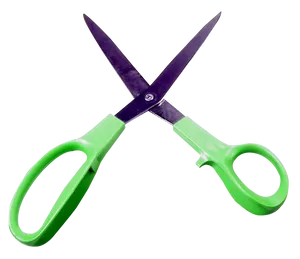 Green Handled Scissors Open PNG Image