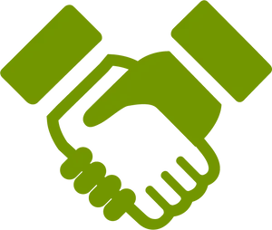 Green Handshake Icon PNG Image