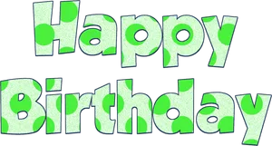 Green_ Happy_ Birthday_ Text_ Graphic PNG Image