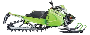 Green Hardcore Snowmobile Side View PNG Image