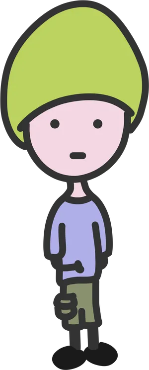 Green Hat Cartoon Character PNG Image