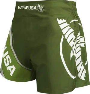 Green Hayabusa Kickboxing Shorts PNG Image