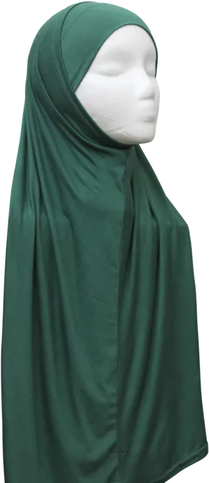 Green Hijab Mannequin Display PNG Image