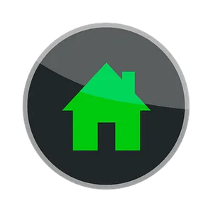 Green Home Icon Dark Background PNG Image