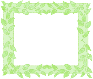 Green Leaf Decorative Frame PNG Image