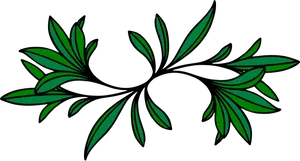 Green Leafy Branch Vector PNG Image