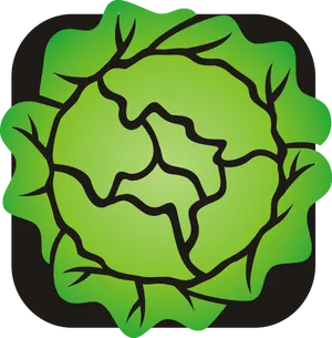 Green Lettuce Icon PNG Image