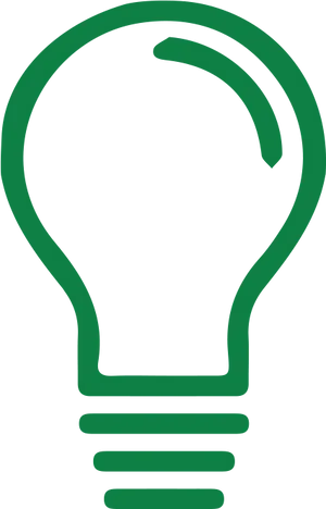 Green Lightbulb Icon PNG Image