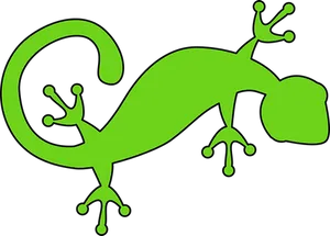 Green Lizard Silhouette PNG Image