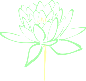 Green Lotus Flower Sketch PNG Image