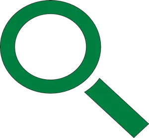 Green Magnifying Glass Icon PNG Image