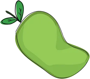 Green Mango Cartoon Illustration PNG Image