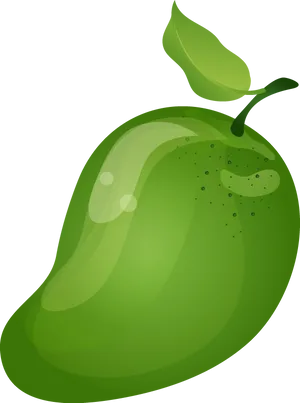 Green Mango Cartoon Illustration PNG Image