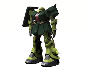 Green Mecha Robot Standing PNG