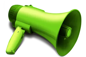 Green Megaphone Black Background PNG Image