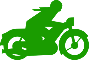 Green Motorbike Silhouette PNG Image