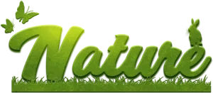 Green Nature Text Design PNG Image