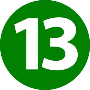 Green Number13 Symbol PNG
