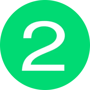 Green Number2 Icon PNG Image