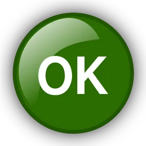 Green O K Button Graphic PNG Image