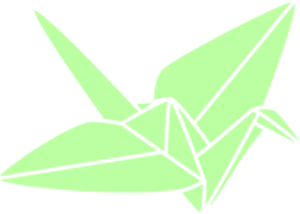 Green Origami Crane PNG Image