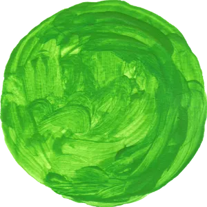 Green Paint Texture Circle PNG Image