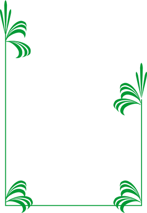 Green Palm Border Design PNG Image