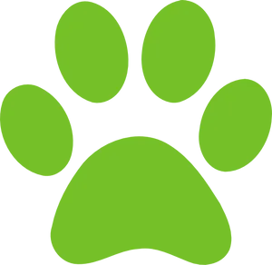 Green Paw Print Graphic PNG Image