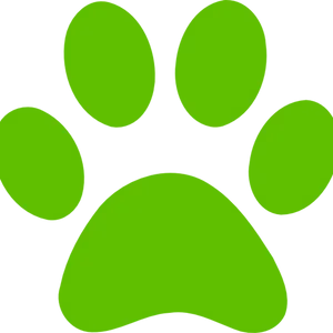 Green Paw Print Graphic PNG Image