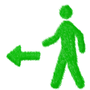 Green Pedestrian Sign Grass Texture PNG Image