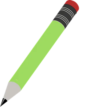 Green Pencil Illustration PNG