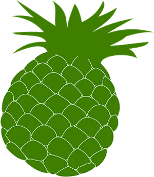 Green Pineapple Silhouette Graphic PNG Image