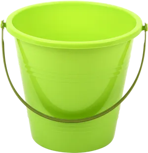 Green Plastic Bucketwith Handle PNG Image