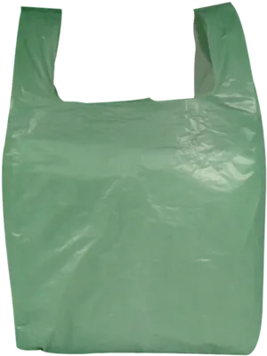 Green Plastic Shopping Bag PNG Image