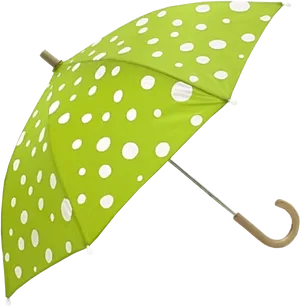 Green Polka Dot Umbrella PNG Image