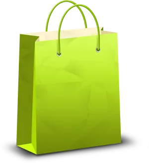 Green Poly Shopping Bag3 D PNG Image