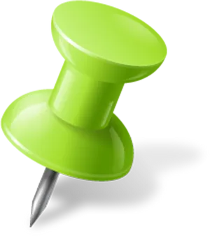 Green Push Pin Graphic PNG Image