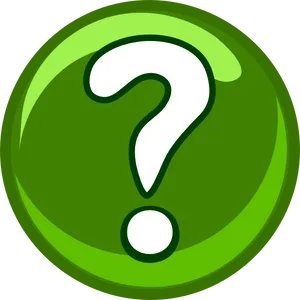 Green Question Mark Button PNG Image