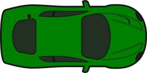 Green Race Car Top View Illustration
