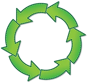 Green Recycle Arrows Circle PNG Image