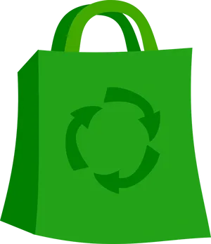 Green Recycle Shopping Bag PNG Image