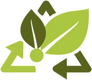 Green Recycle Symbol Leaves PNG Image