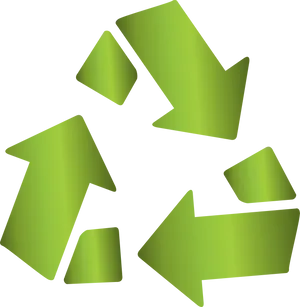 Green Recycle Symbolon Blue Background PNG Image