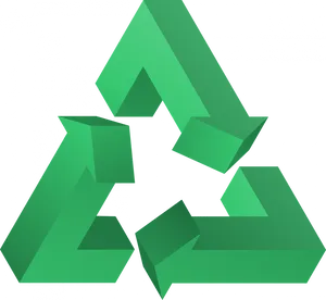 Green Recycling Symbol3 D PNG Image