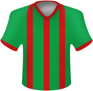 Green Red Striped Soccer Jersey PNG Image