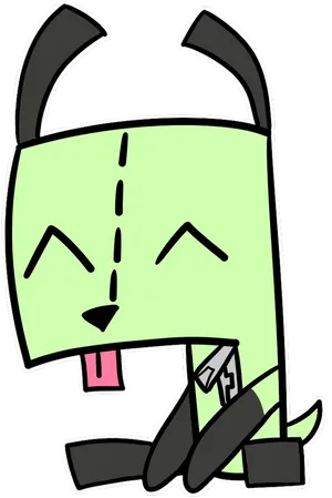 Green Robot Dog Cartoon PNG Image