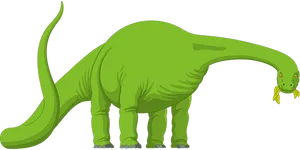 Green Sauropod Dinosaur Illustration PNG Image